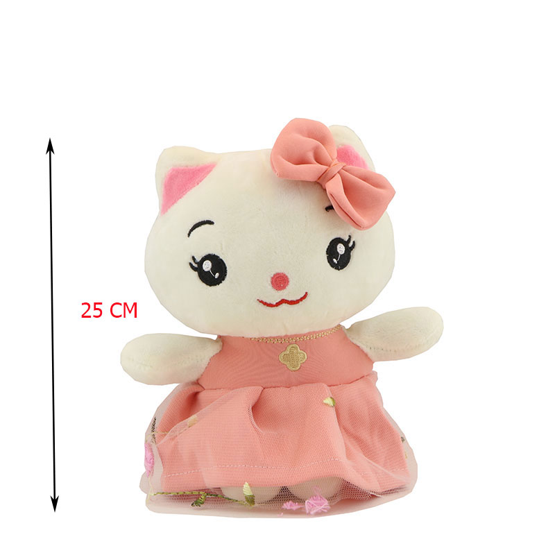 عروسک گربه پاپیون دار 25 سانت نانو  عروسک گربه پاپیون دار 25 سانت نانو