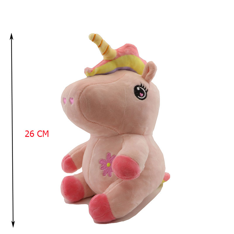 یونیکورن نشسته رنگین کمانی 26 سانت نانو  یونیکورن نشسته رنگین کمانی 26 سانت نانو