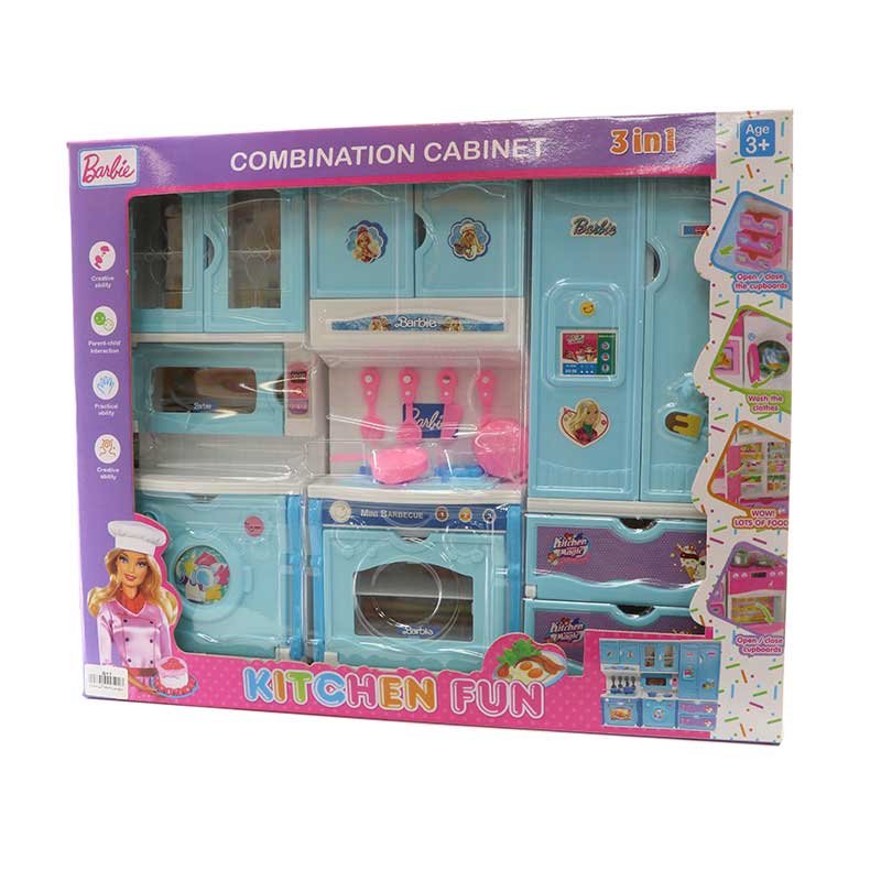 سرویس 3 تکه آشپزخانه اسباب بازی باربی  سرویس 3 تکه آشپزخانه اسباب بازی باربی