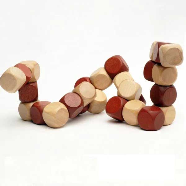 روبیک چوبی ماری روبیک ماری مکعبی چوبی (موفا) Rubik Wood Snake Cube
